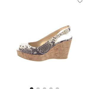 Stuart Weitzman snakeskin wedges
